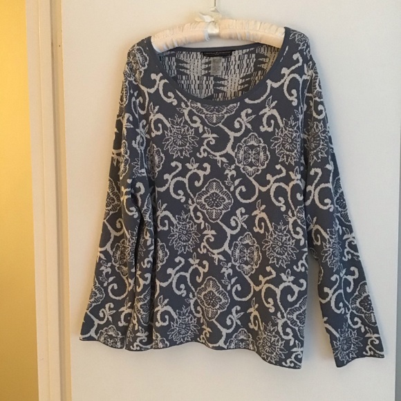 Peruvian Connection Sweaters - REVERSIBLE Denim Blue Pullover Sweater 🧵